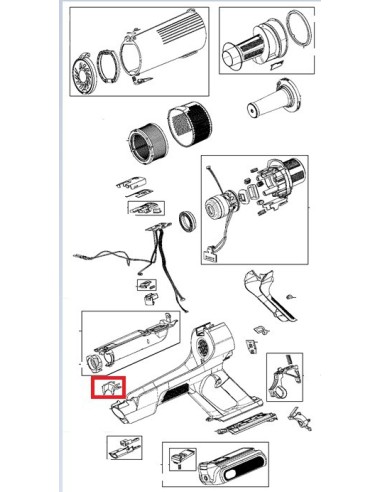Crochet Bac Séparateur Noir pour Aspirateur à Main X-FORCE FLEX9.60 ROWENTA
