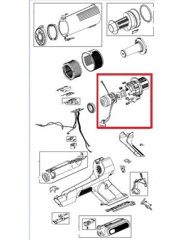 Moteur Complet pour Aspirateur à Main X-FORCE FLEX9.60 ROWENTA