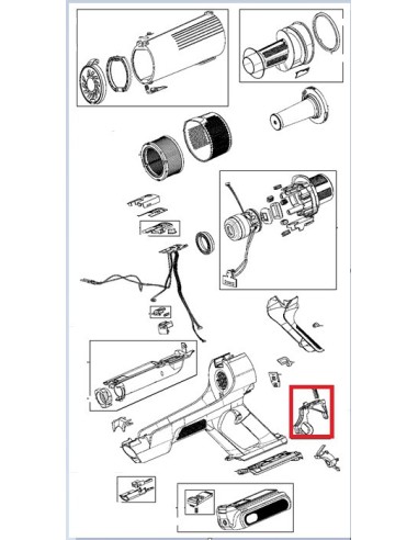 Bouton Boost + Ressort  Rouge pour Aspirateur à Main X-FORCE FLEX9.60 ROWENTA