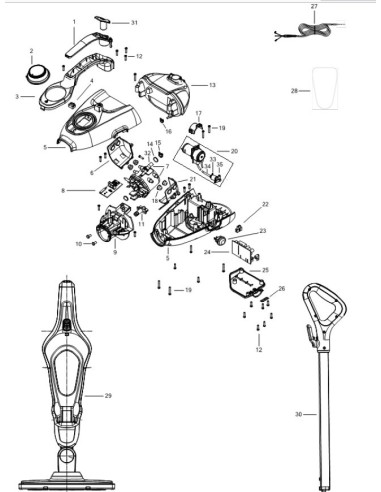 Chaudiére pour Balai Vapeur BLACK & DECKER