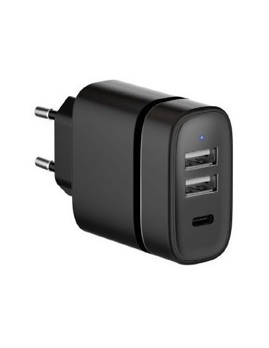 Triple Chargeur USB-C + USB-A 3,0A, 15W