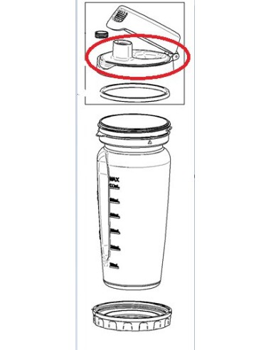 Couvercle Bouteille Complet pour Blender PERFECTMIX+ MOULINEX
