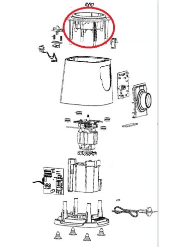 Support Guide Bol Blender Gris pour Blender PERFECTMIX+ MOULINEX