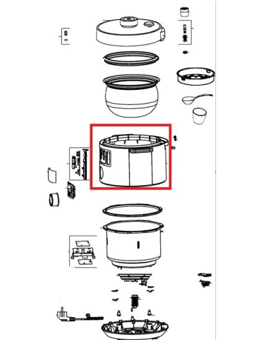 Boitier + Poignée pour Cuiseur Turbo Cuisine MOULINEX