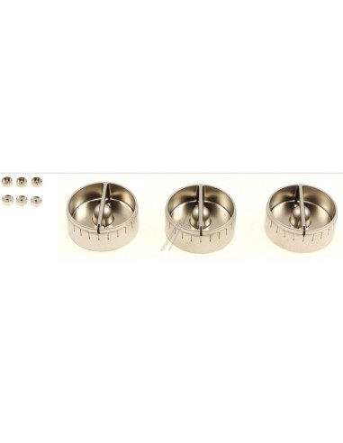 Bouton Rotatif Satiné 3 Pièces pour Plaque de Cuisson EK10 Dometic