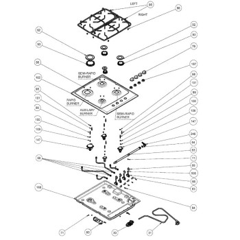 Injecteur Bruleur Auxiliaire  pour Plaque de Cuisson VALBERG