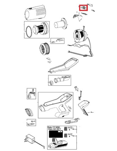 Guide Lumineux + Autocollant pour aspirateur Rowenta X-Force Flex 11.60