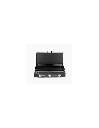 PLANCHA GAZ A POSER SORIO 3 LXD TWIN - 73x40 cm - Plaque mixte fonte émaillé + housse