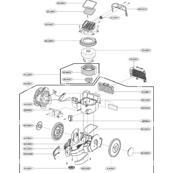 Ensemble  Enrouleur Câble pour Aspirateur LG