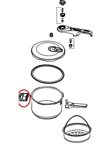 Poignée Cuve Courte pour Cocotte Secure 5 neo 3L TEFAL