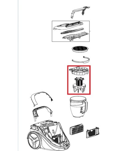 Grille Séparateur pour Aspirateur Sans Sac Silence Force Cyclonic ROWENTA