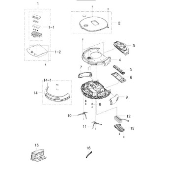 Ensemble Brosse Partie Droite pour Aspirateur Robot SAMSUNG
