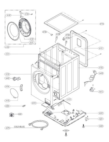 Porte pour Machine à Laver LG