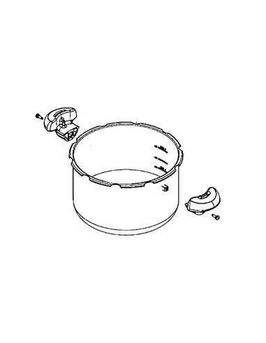 Cuve 6L Inox +Poignée x2 pour Cocotte Clipso Minut' Easy SEB