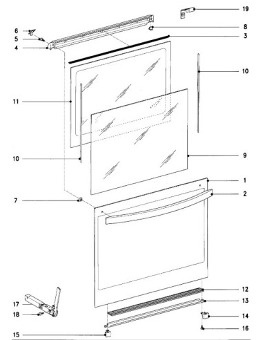 Vitre de Porte Extérieur Acier pour Four MIELE