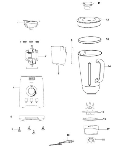 Lame pour Mixeur Blender BLACK & DECKER