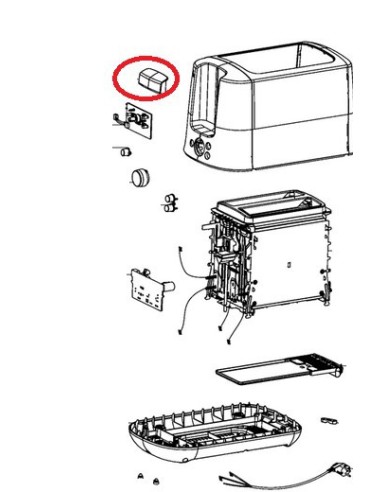 Bouton Poussoir pour Grille-Pain Moulinex
