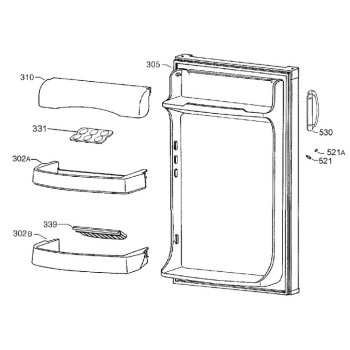 Portillon Freezer 280mm X 100mm pour Réfrigérateur Faure