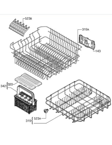 Panier Supérieur pour Lave Vaisselle ELECTROLUX