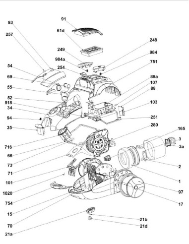Cordon Enrouleur pour Aspirateur Hoover