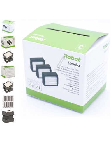 Pack de 3 Filtres Haute Efficacité pour  Aspirateur IROBOT