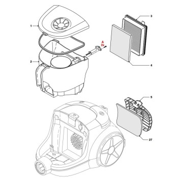 Filtre Mousse Sortie d'air pour Aspirateur Philips
