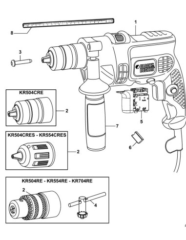 Ensemble Interrupteur pour Perseuse BLACK & DECKER