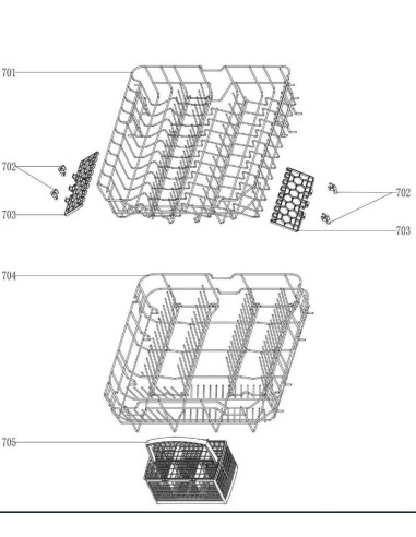 Panier Superieur pour Lave-Vaisselle Brandt