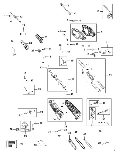 Sortie Entree Moteur pour Taille Haie BLACK DECKER