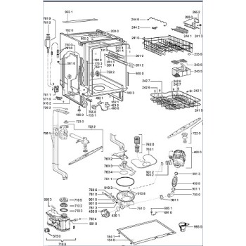 Panier Inferieur Dimension 522mm de Large X 527mm de Long X 130mm pour Lave Vaisselle WHIRLPOOL