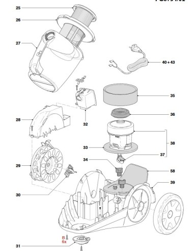 Moteur 110V pour Aspirateur PHILIPS
