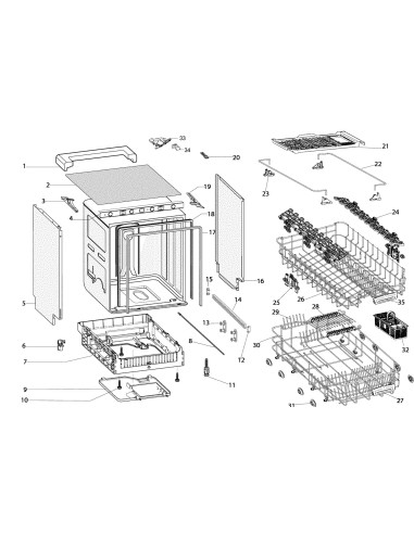 Panier Superieur pour Lave Vaisselle INDESIT