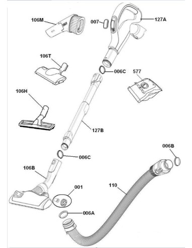 Flexible pour Aspirateur ELECTROLUX