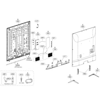 Pied Fixe pour Téléviseur LG