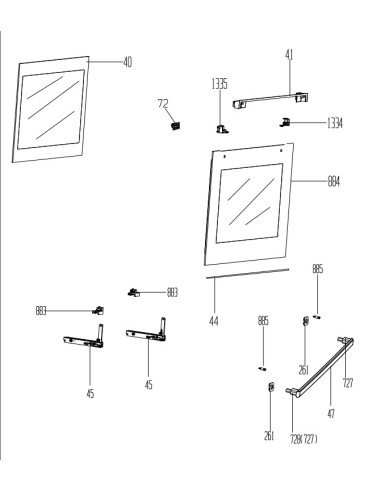 Porte Verre Exterieur + Facade Inox pour Four BEKO