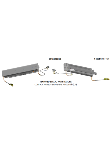 CONSOLE + TUBULURE RECHAUD 28Mb 1/4" (Ch) SANS ELECTRODES - TEXTURE - NOIR POUR BARBECUE CAMPINGAZ