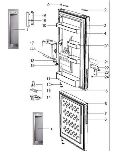 Poignée de Porte pour Réfrigérateur VALBERG
