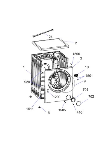 Plaque de Couvercle pour Lave Linge OCEANIC