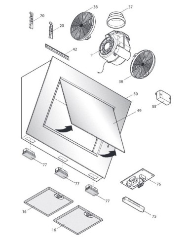 Platine de Commande 4V pour Hotte FALMEC