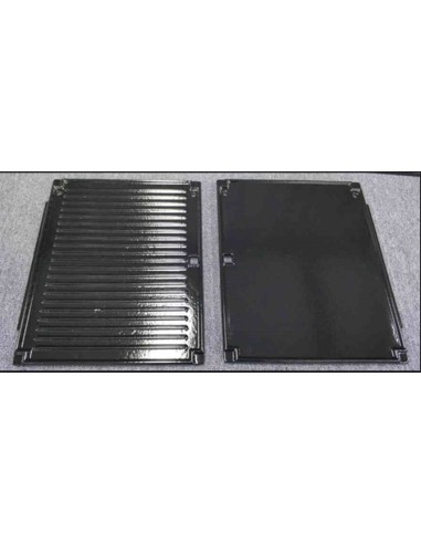 Plaque de Cuisson Fonte Emaillée Reversible Brillante pour Barbecue Campingaz