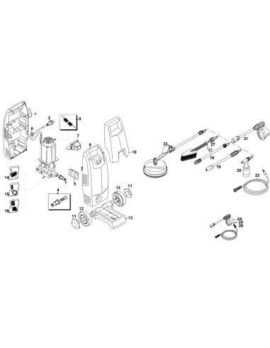 Sortie Ensemble Poignée pour Nettoyeur Haute Pression BLACK DECKER