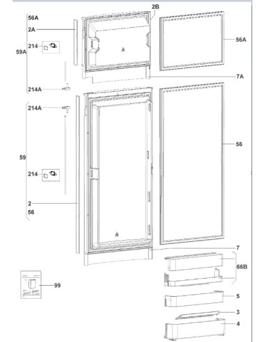Serrure de Porte Compléte pour Réfrigérateur Dometic