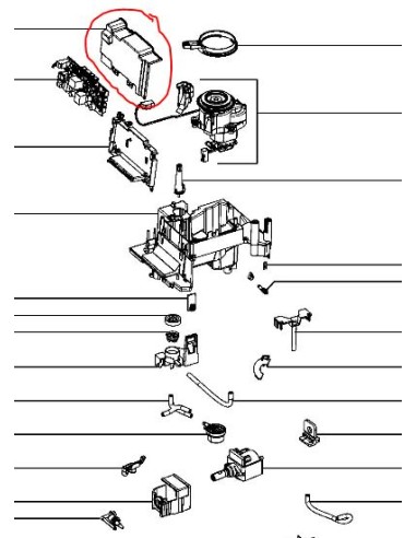 Capot pour carte électronique pour cafetière delonghi