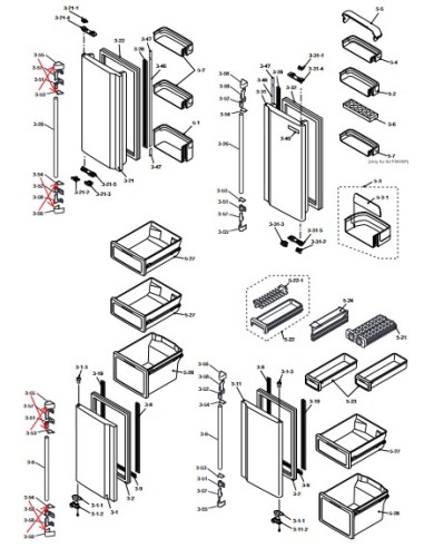 Joint de Porte Réfrigérateur pour Réfrigérateur SHARP