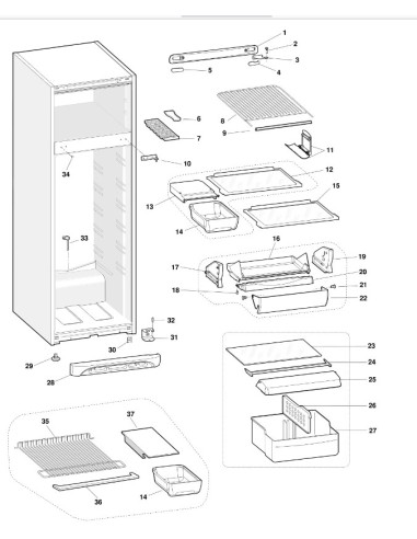Couvre Bac à Légumes 499x342x4 pour Réfrigérateur ARISTON