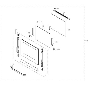 Ensemble Porte Complète pour Four NV68R3371BS/EF Samsung