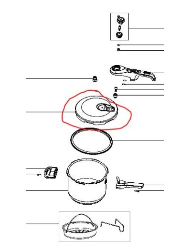 Couvercle inox et satin pour cocotte tefal 6L