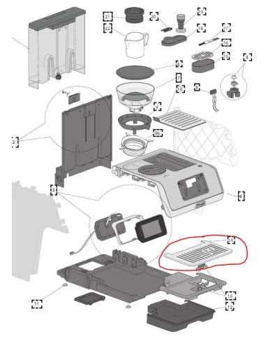 Grille d'appuie pour tasse pour cafetière delonghi