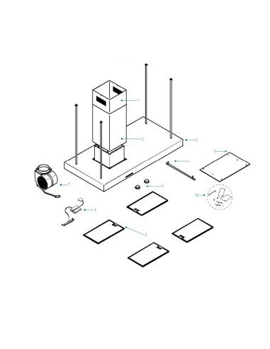 Ensemble Unité de Commandes avec Platines pour Hotte AIRFORCE