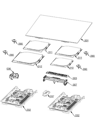 Table de Cuisson Noire pour Plaque de Cuisson AEG
